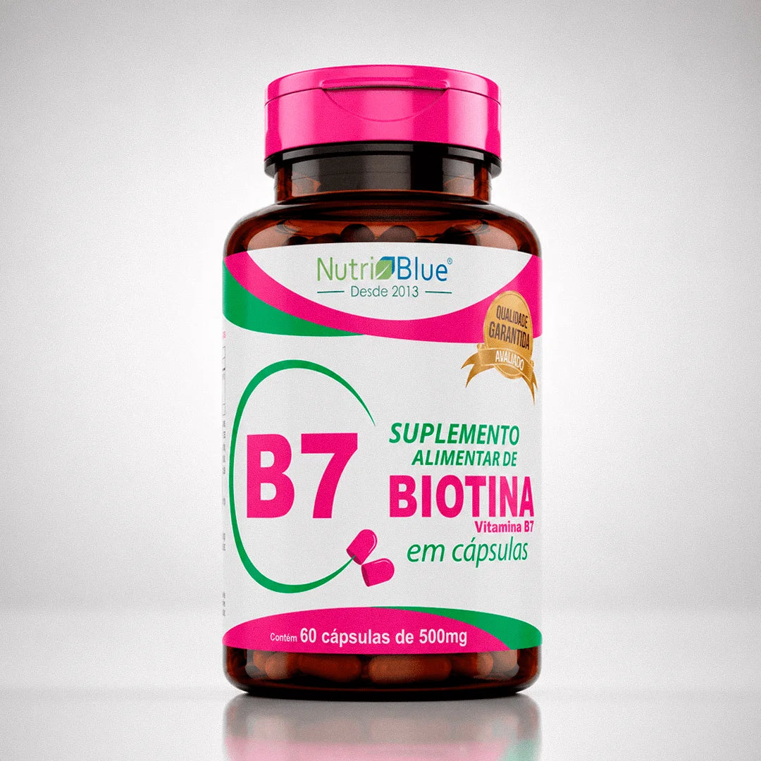 Biotina Nutriblue 30 mcg - 60 Cápsulas - Suplemento de Vitamina B7