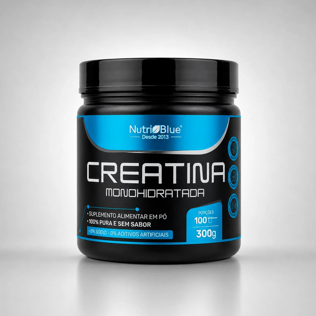 Creatina Monohidratada Nutriblue - 300 g - Pura, Sem Aditivos