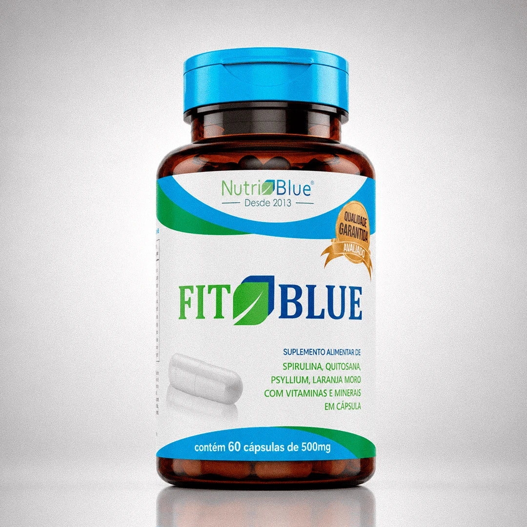 FitBlue Nutriblue - 60 Cápsulas - Suplemento com Spirulina, Psyllium e Vitaminas