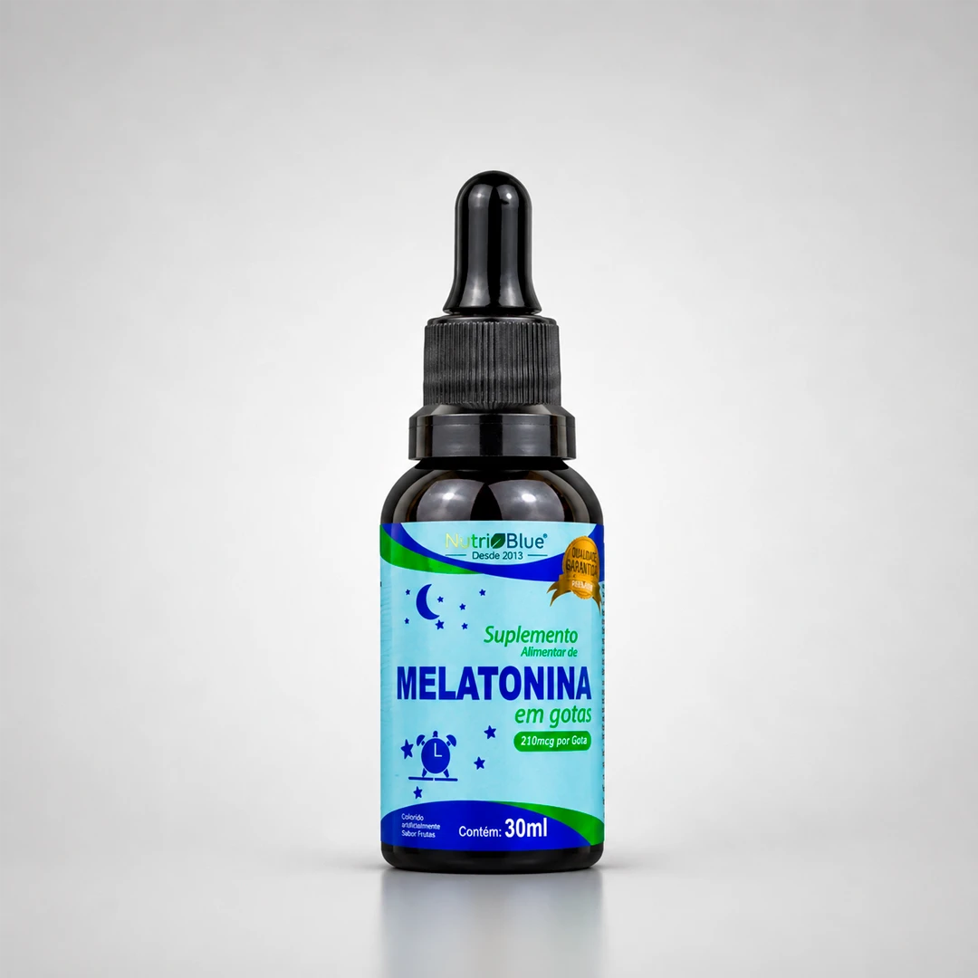 Melatonina em Gotas Nutriblue | Suplemento de Melatonina 210 mcg por Gota, Frasco 30 ml