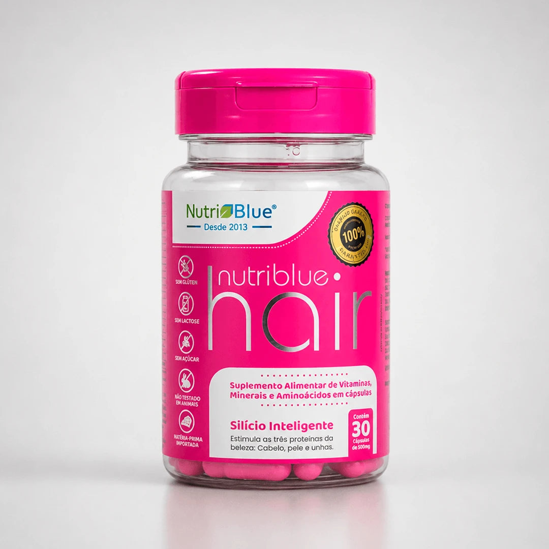 Nutriblue Hair, Suplemento para Cabelos, Unhas e Pele