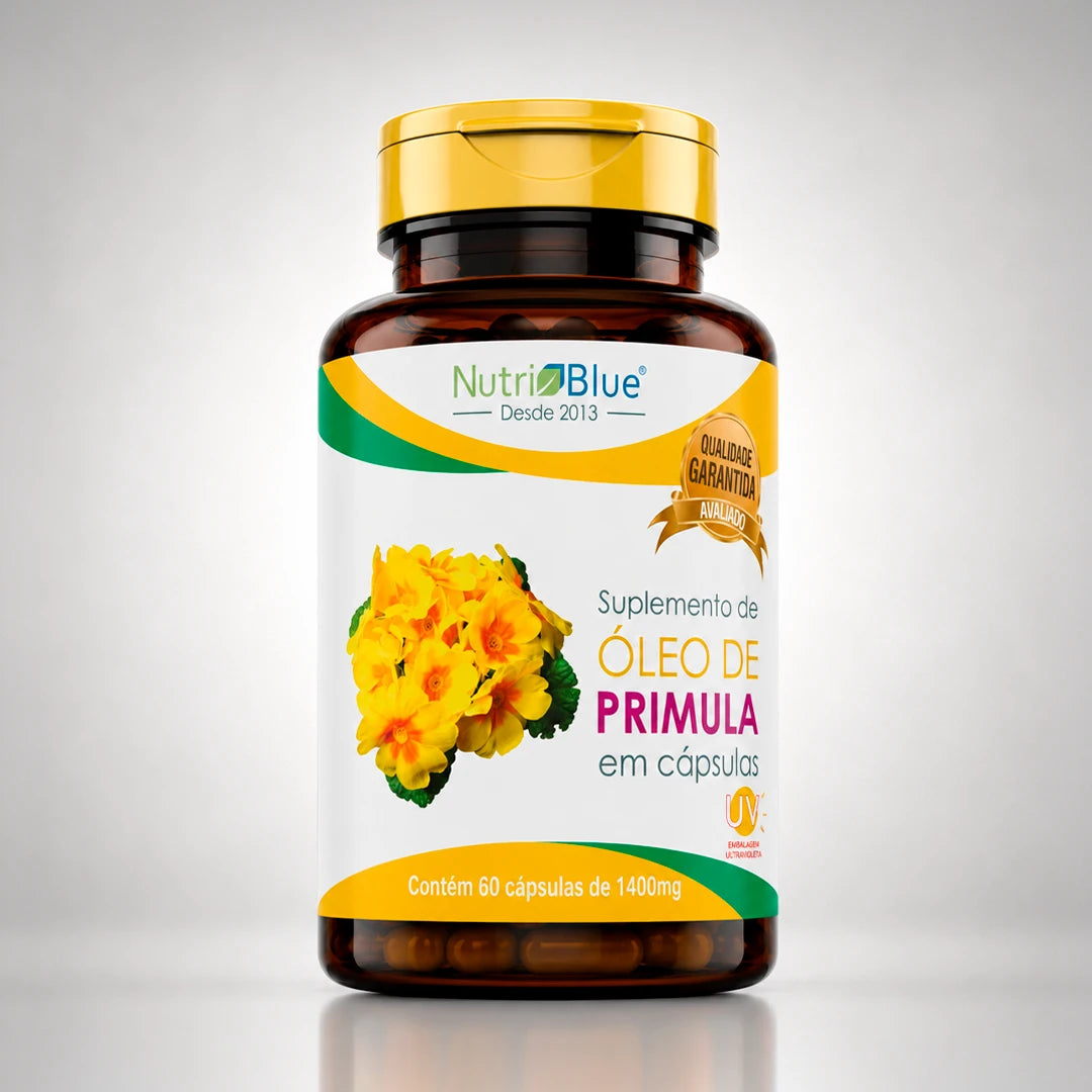 Óleo de Prímula Nutriblue | Suplemento com Ômega 6, Ácido Linoleico e GLA, 60 Cápsulas
