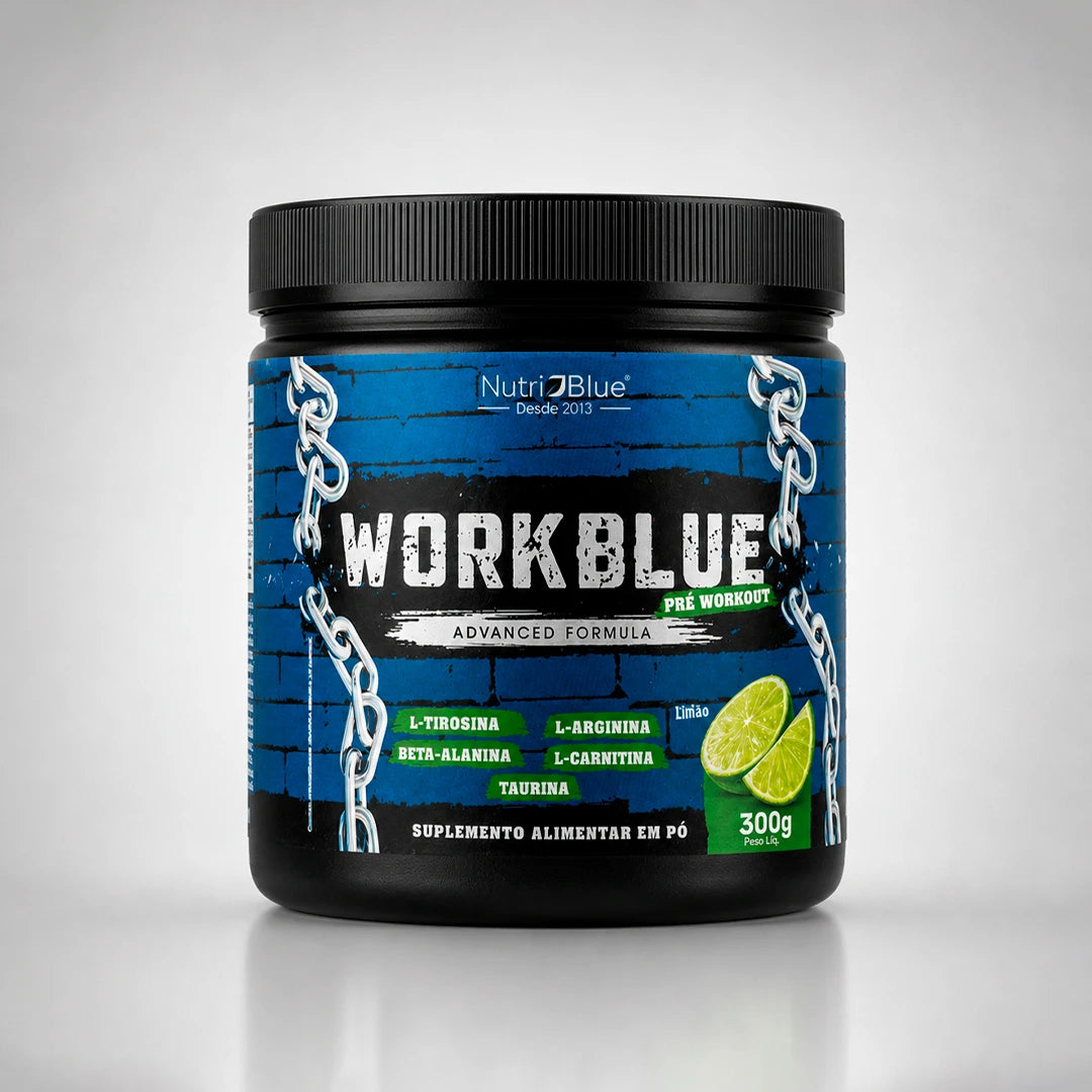 WorkBlue Sem Cafeína Nutriblue - Pré-Treino em Pó com Aminoácidos e Vitaminas B