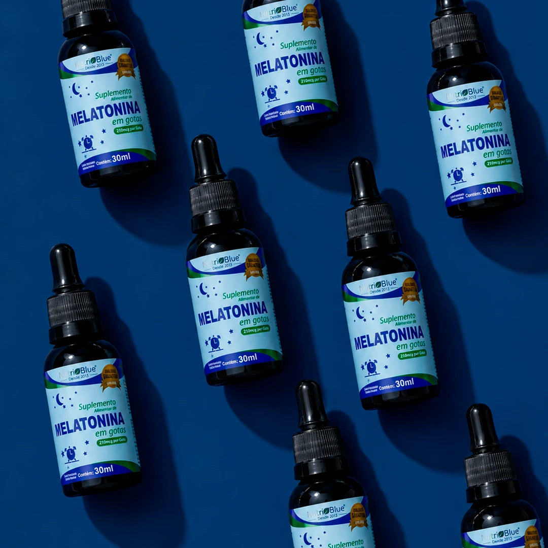 Melatonina em Gotas Nutriblue | Suplemento de Melatonina 210 mcg por Gota, Frasco 30 ml