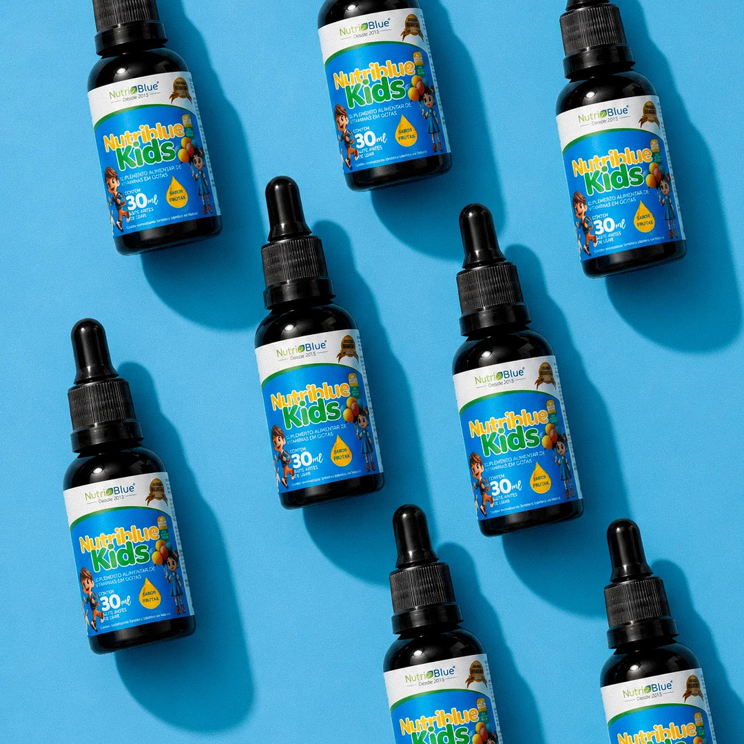 Nutriblue Kids - Suplemento Vitamínico em Gotas para Crianças - Vitaminas A, D, E, K e Complexo B