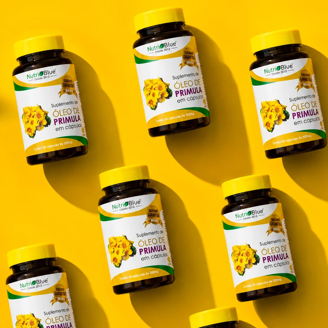 Óleo de Prímula Nutriblue | Suplemento com Ômega 6, Ácido Linoleico e GLA, 60 Cápsulas