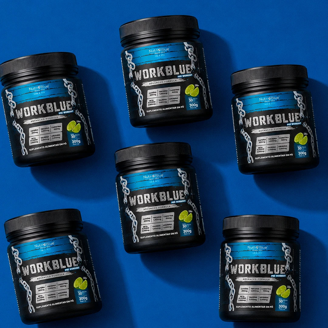 WorkBlue Nutriblue - Pré-Treino em Pó com Cafeína, Aminoácidos e Vitaminas B