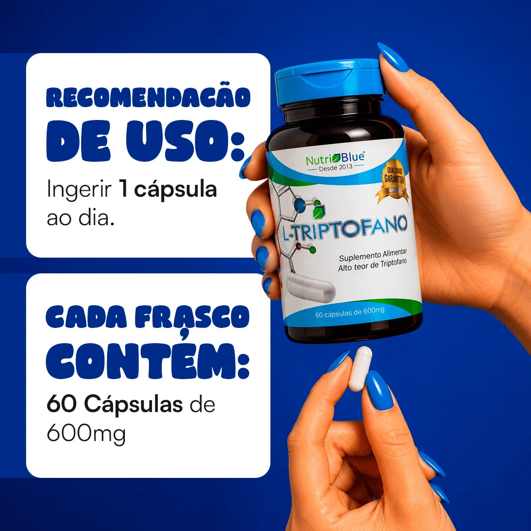 L-Triptofano Nutriblue | Suplemento de L-Triptofano Puro 250 mg, 60 Cápsulas