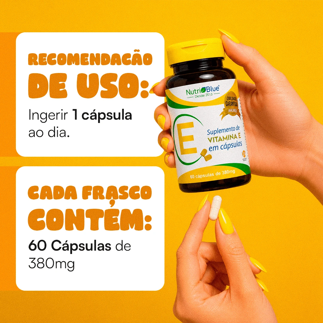 Vitamina E Nutriblue | Suplemento Antioxidante de Vitamina E, 60 Cápsulas