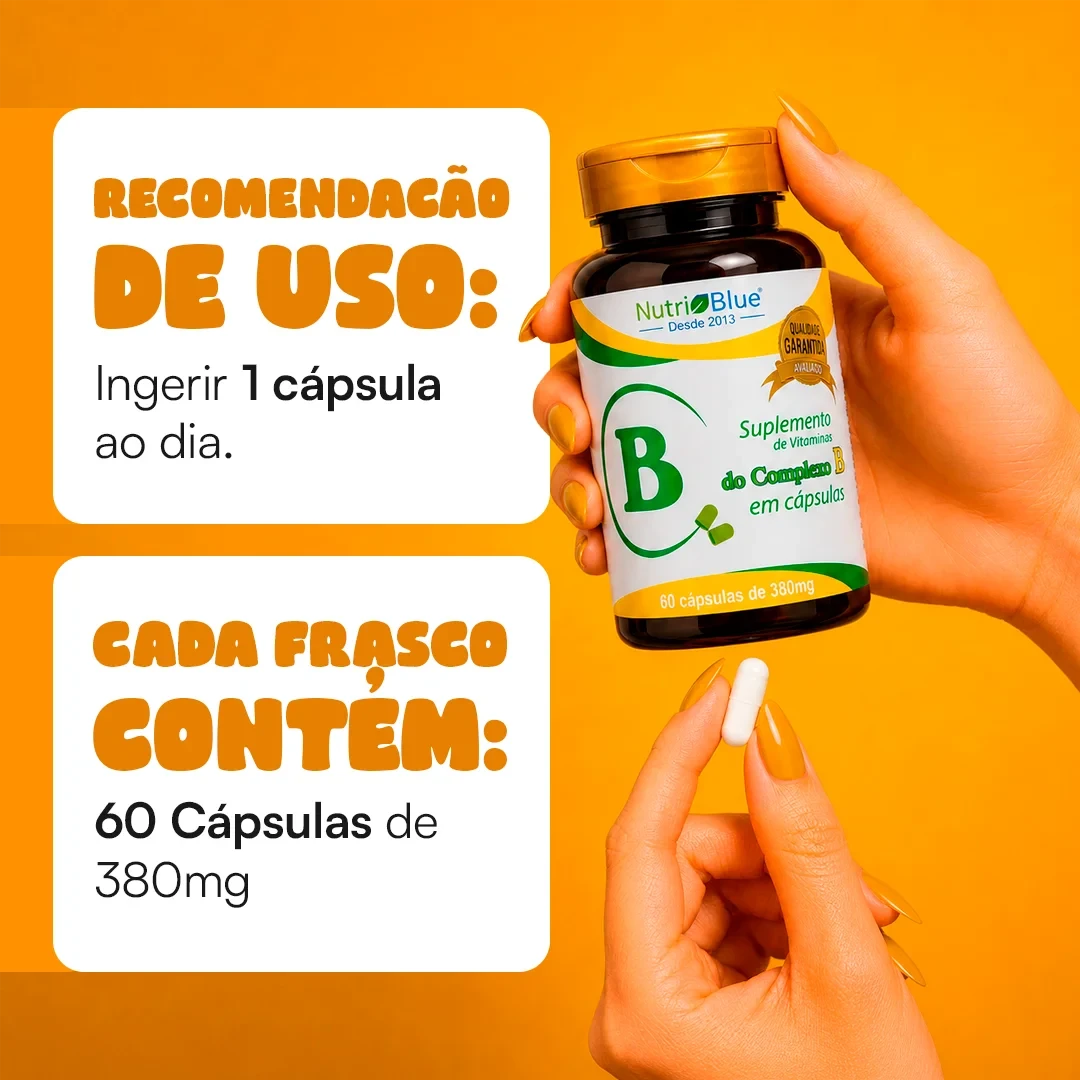 Complexo B Nutriblue | Suplemento com as 8 Vitaminas do Complexo B em Cápsulas, 60 Cápsulas