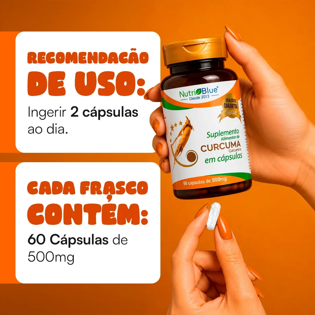 Cúrcuma Nutriblue | Suplemento de Extrato Padronizado de Cúrcuma com Curcuminoides, 60 Cápsulas