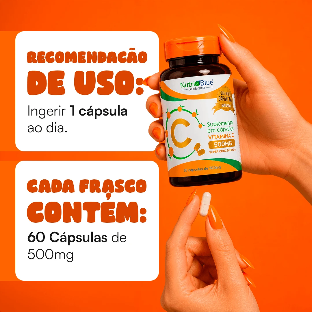 Vitamina C Nutriblue | Suplemento de Vitamina C 500 mg, 60 Cápsulas