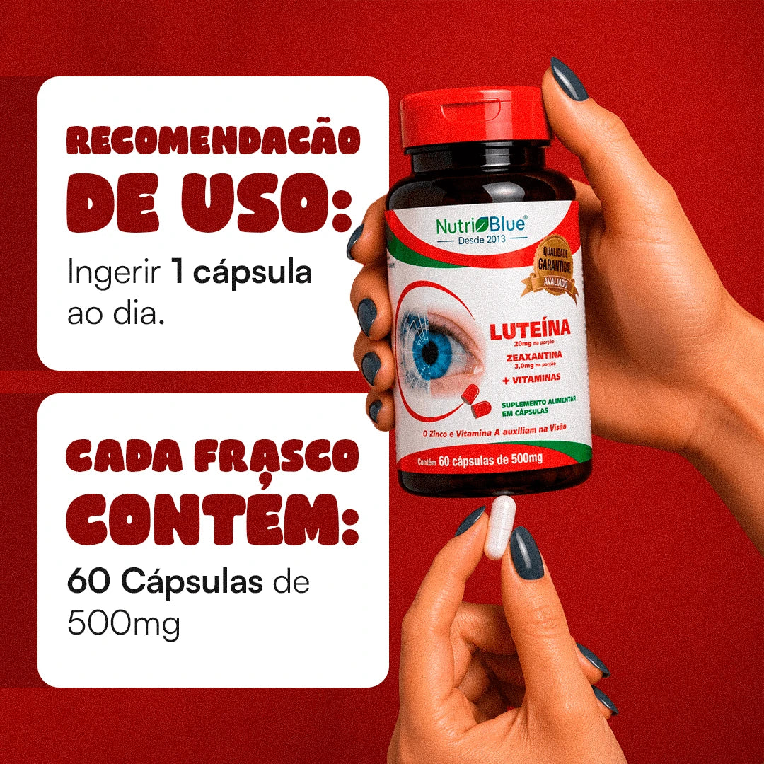 Luteína + Zeaxantina Nutriblue | Suplemento para Saúde Ocular |  60 Cápsulas