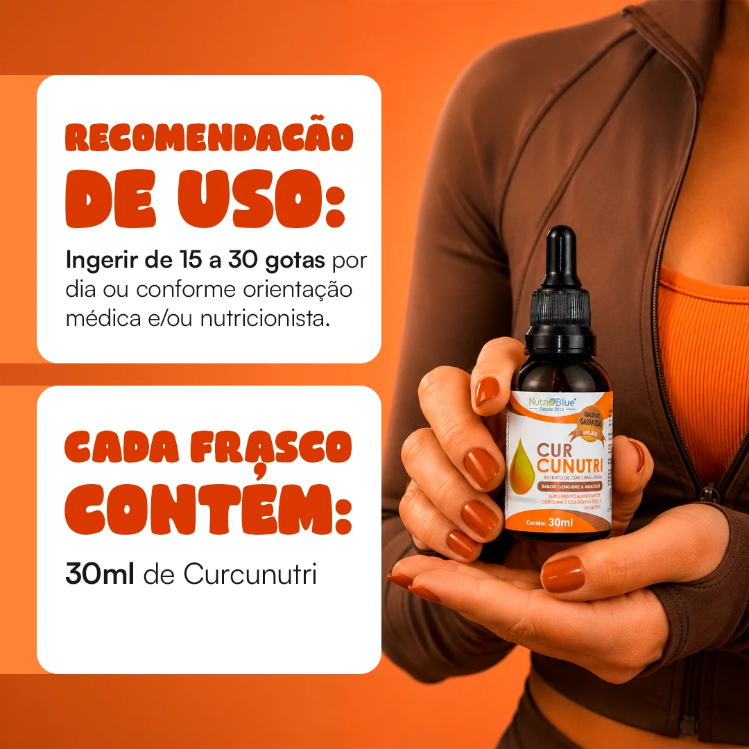Curcunutri Colágeno Tipo II com Cúrcuma Longa em Gotas | Suplemento Articular | Nutriblue