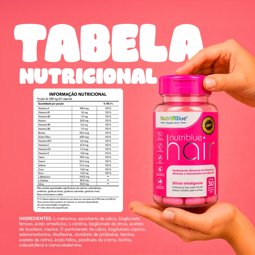 Tabela Nutricional Nutriblue Hair