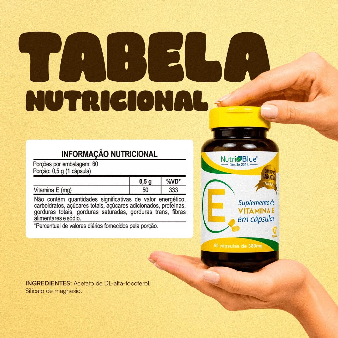 Vitamina E Nutriblue | Suplemento Antioxidante de Vitamina E, 60 Cápsulas
