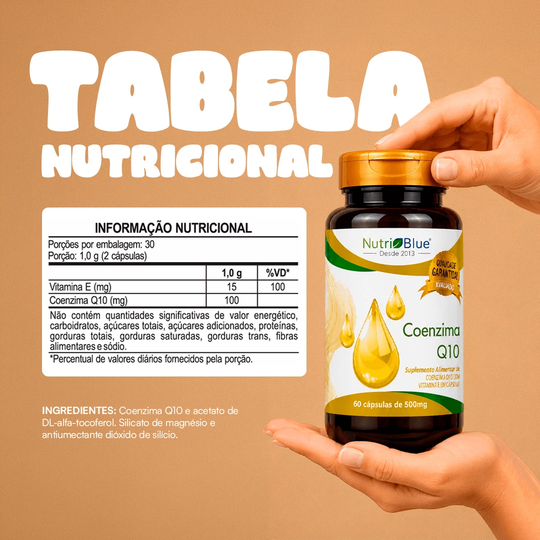 Tabela nutricional Coenzima Q10