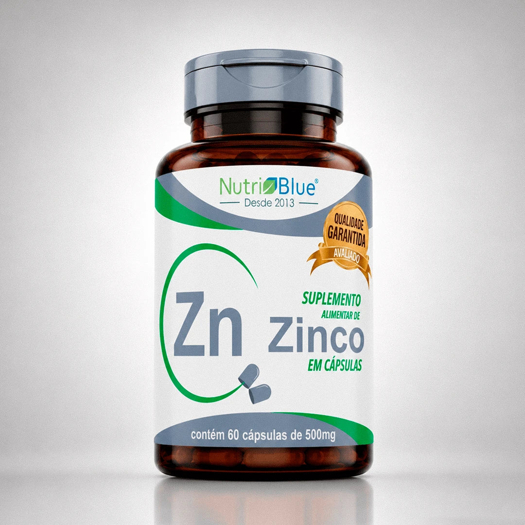 Zinco Quelato Nutriblue | Suplemento de Zinco com Alta Biodisponibilidade | 60 Cápsulas
