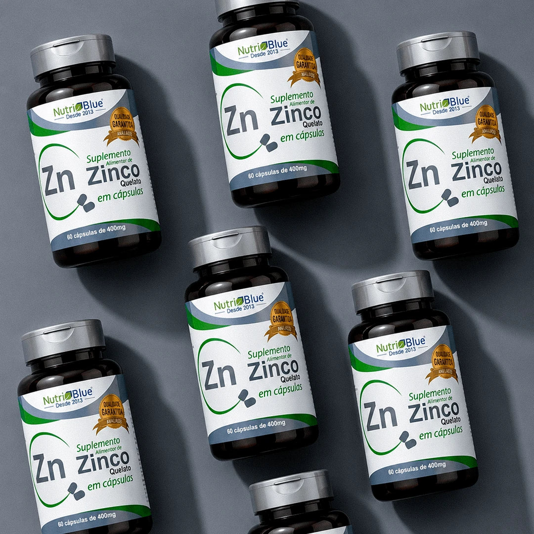 Zinco Quelato Nutriblue | Suplemento de Zinco com Alta Biodisponibilidade | 60 Cápsulas