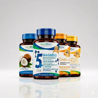 Kit Quarteto Mágico Nutriblue - Ômega 3, Óleo de Coco, Óleo de Cártamo e 5+ Magnésio
